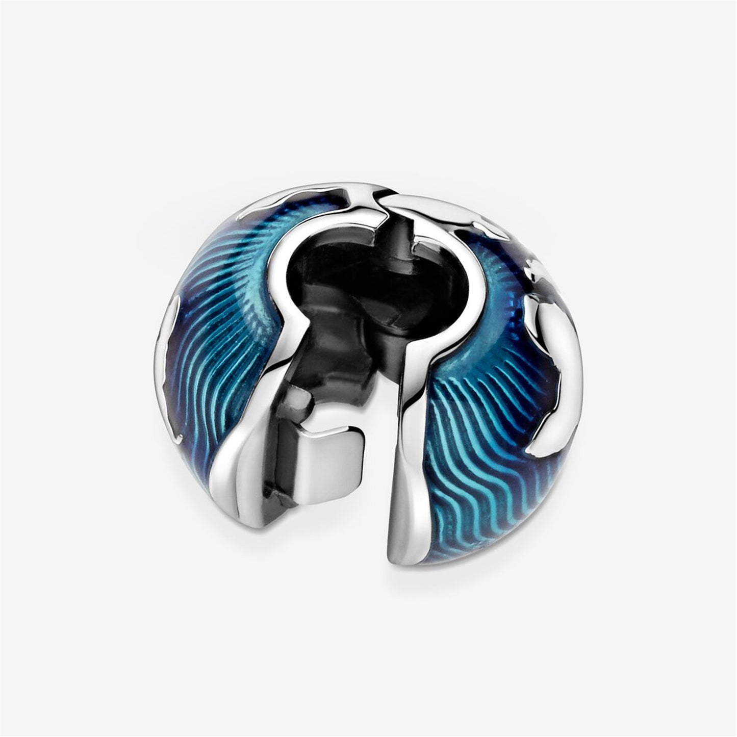 S925 Sterling Silver Blue Globe Clip Charm