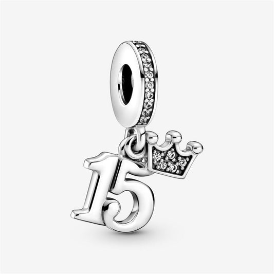 S925 Sterling Silver 15th Birthday Dangle Charm