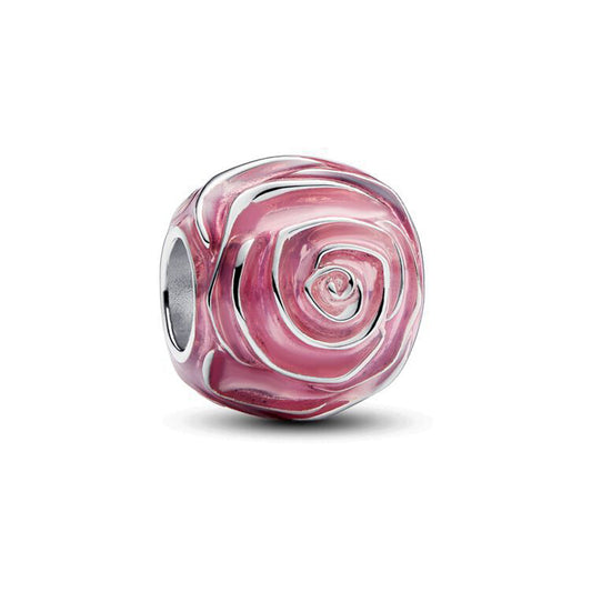 S925 Sterling Silver Spring rose beaded Charm